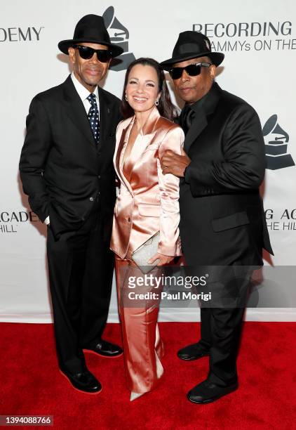 Jimmy Jam, Fran Drescher, and Terry Lewis attend the GRAMMYs On The Hill Awards Dinner at The Hamilton on April 27, 2022 in Washington, DC.