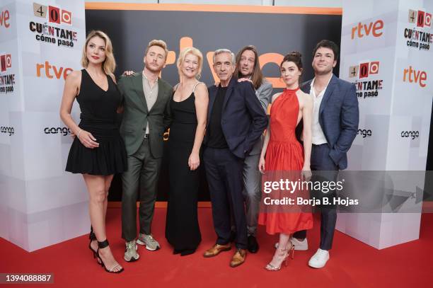 Paloma Bloyd, Pablo Rivero, Ana Duato, Imanol Arias, William Miller and Carmen Climent attends to the 'Cuentame Como Paso' photocall at Callao Cinema...