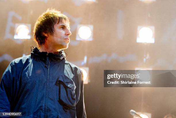 Liam Gallagher performs at King George's Hall on April 27, 2022 in Blackburn, England.
