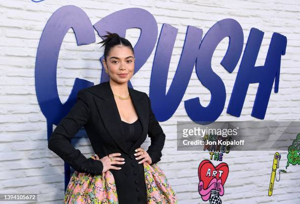 Auli'i Cravalho attends the Los Angeles premiere of Hulu's Original Film "Crush" at NeueHouse Los Angeles on April 27, 2022 in Hollywood, California.