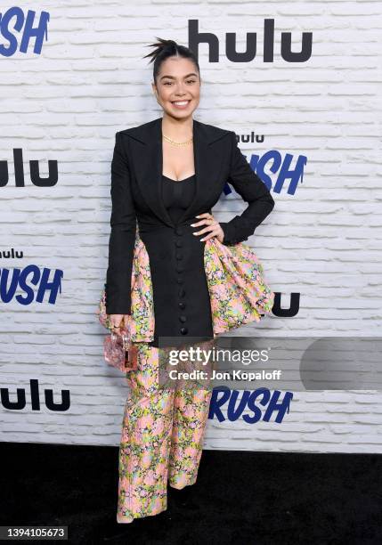 Auli'i Cravalho attends the Los Angeles premiere of Hulu's Original Film "Crush" at NeueHouse Los Angeles on April 27, 2022 in Hollywood, California.