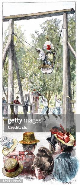 vienna, wurstel prater amusement park - prater amusement park stock illustrations