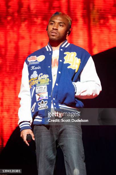 Rapper Kevin Abstract of BROCKHAMPTON performs on the Sahara Stage during Weekend 2, Day 2 of the 2022 Coachella Valley Music and Arts Festival on...