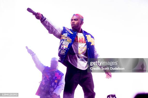 Rapper Kevin Abstract of BROCKHAMPTON performs on the Sahara Stage during Weekend 2, Day 2 of the 2022 Coachella Valley Music and Arts Festival on...