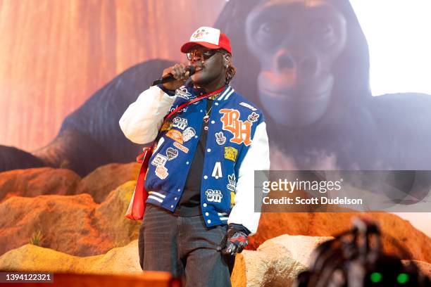Rapper Jabari Manwa of BROCKHAMPTON performs onstage during Weekend 2, Day 2 of the 2022 Coachella Valley Music and Arts Festival on April 23, 2022...