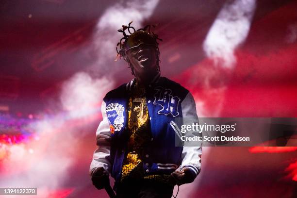 Rapper Merlyn Wood of BROCKHAMPTON performs onstage during Weekend 2, Day 2 of the 2022 Coachella Valley Music and Arts Festival on April 23, 2022 in...