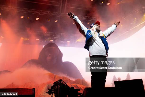 Rapper Dom McLennon of BROCKHAMPTON performs onstage during Weekend 2, Day 2 of the 2022 Coachella Valley Music and Arts Festival on April 23, 2022...