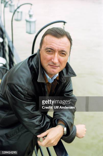 Spanish writer Arturio Perez Reverte poses during a portrait session held on March 22, 2001 in Paris, France.
