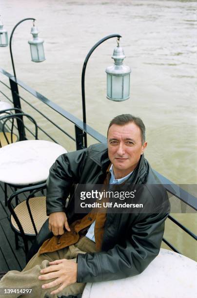 Spanish writer Arturio Perez Reverte poses during a portrait session held on March 22, 2001 in Paris, France.