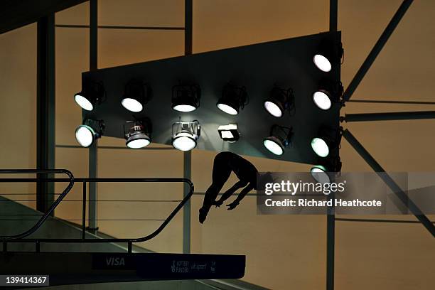 Haley Ishimatsu of the USA compeates in the Women's 10m Platform Preliminary round during the 18th FINA Visa Diving World Cup at The Aquatics Centre...