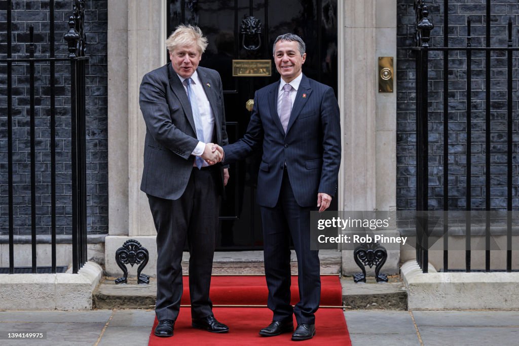 UK Prime Minister Boris Johnson Greets The President Of Switzerland