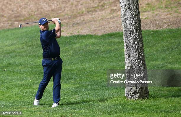 David Drysdale of Scotland plays his second shot on the seventh hole during the first round of the Catalunya Championship at Stadium Course, PGA...