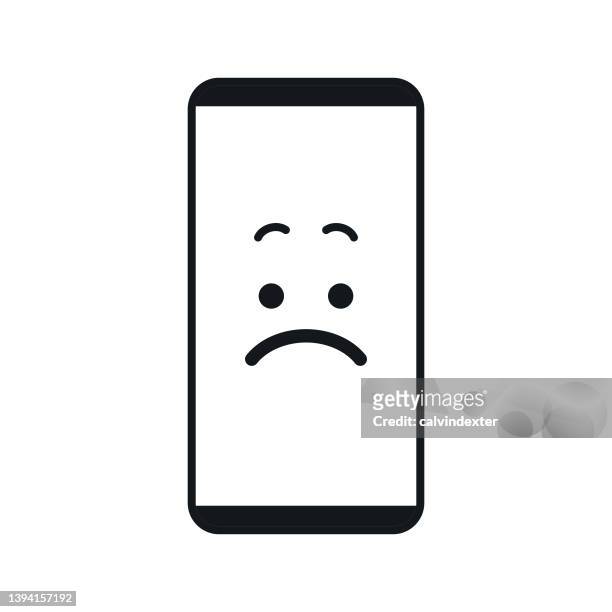 smart phone with emoticon on screen - emoji iphone stock illustrations
