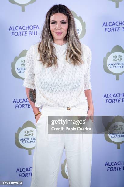 Laura Matamoros attends the "Arkofluido Alcachofa" 25th nniversary event at La Matriz Campus on April 28, 2022 in Madrid, Spain.