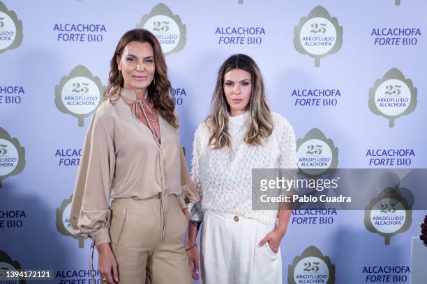 Mar Flores and Laura Matamoros attend the "Arkofluido Alcachofa" 25th nniversary event at La Matriz Campus on April 28, 2022 in Madrid, Spain.