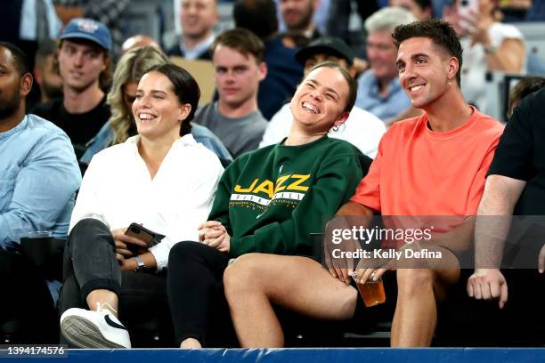 Thanasi Kokkinakis reacts during game one of the NBL Semi Finals series between Melbourne United and Tasmania JackJumpers at John Cain Arena on April...