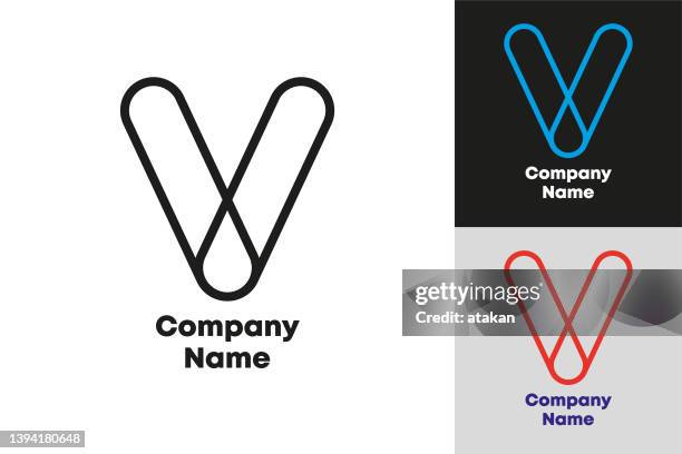 letter v vector logo design - letter v stock illustrations