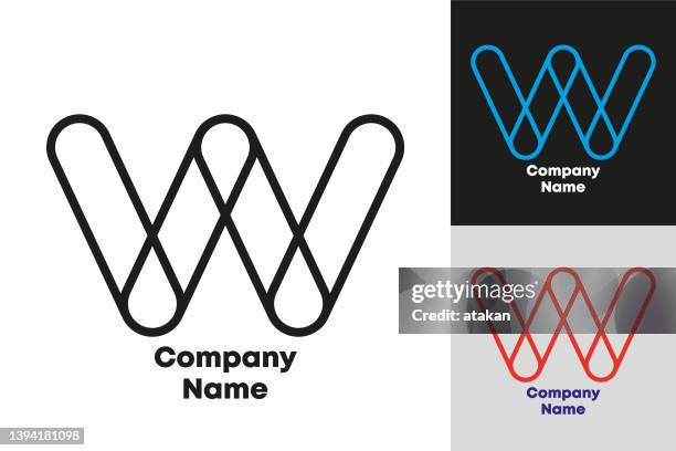 illustrations, cliparts, dessins animés et icônes de lettre w conception de logo vectoriel - lettre w