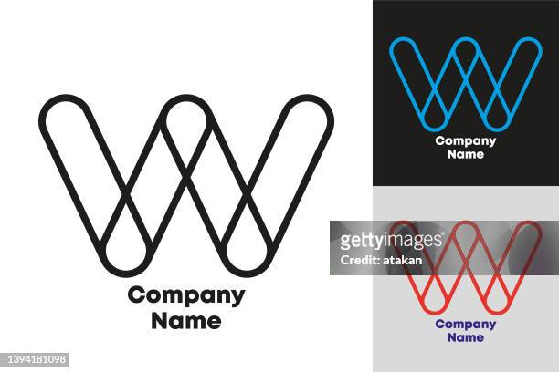 letter w vector logo design - w and stock illustrations