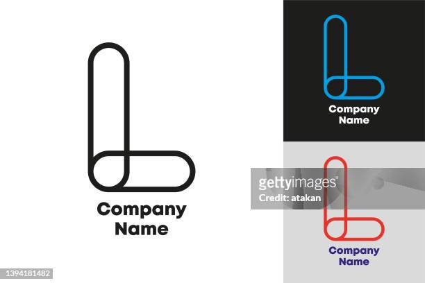 letter l vector logo design - letter l stock illustrations
