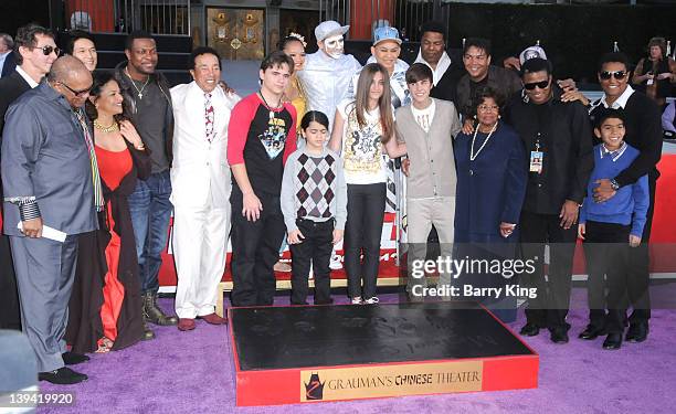 Producer Quincy Jones, actress Debbie Allen, actor Chris Tucker, singer Smokey Robinson, Prince Michael Jackson, Blanket Jackson, Paris Jackson,...