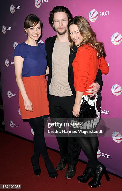 Actress Nadja Becker, Bert Tischendorf and Alexandra Neldel attend 'Die Rache Der Wanderhure' - Photocall at the G.O.P. Variete on February 20, 2012...