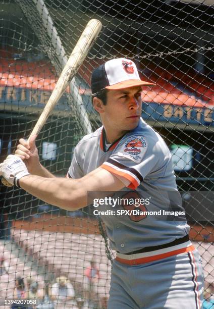 Cal Ripken Jr. #8 of the Baltimore Orioles during batting practice from his 1984 season with the Orioles. Cal Ripken Jr. Played for 21 seasons, all...