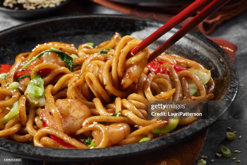Mongolian Shrimp with Udon Noodles