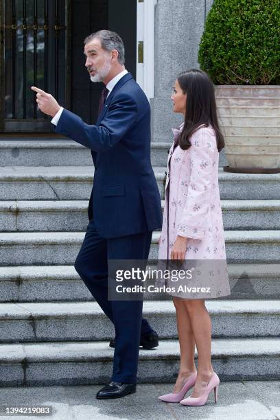 King Felipe VI of Spain and Queen Letizia of Spain receive President of Bulgaria Rumen Radev and his wife Desislava Radeva for a lunch at the...