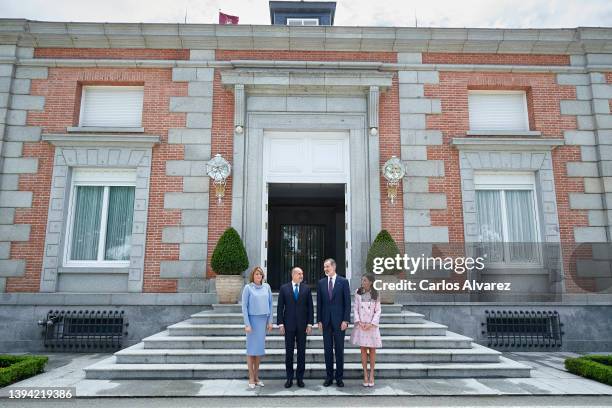 King Felipe VI of Spain and Queen Letizia of Spain receive President of Bulgaria Rumen Radev and his wife Desislava Radeva for a lunch at the...