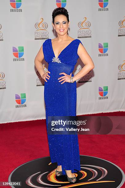 Claudia Trejos arrives at the Premio Lo Nuestro a La Musica Latina at American Airlines Arena on February 16, 2012 in Miami, Florida.