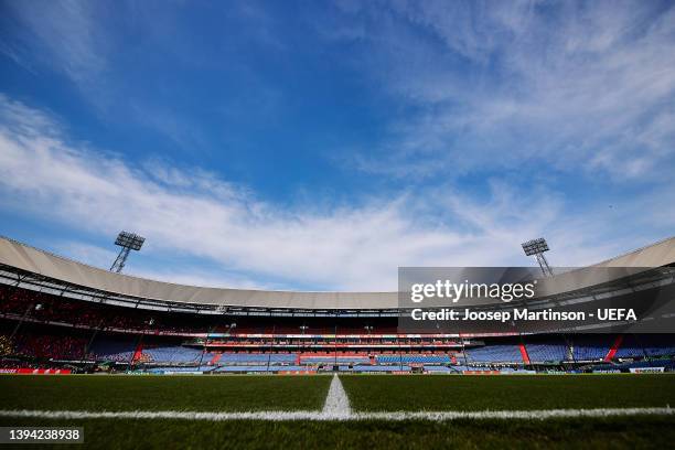 General view inside the stadium ahead of the UEFA Conference League Semi Final Leg One match between Feyenoord and Olympique Marseille at De Kuip on...