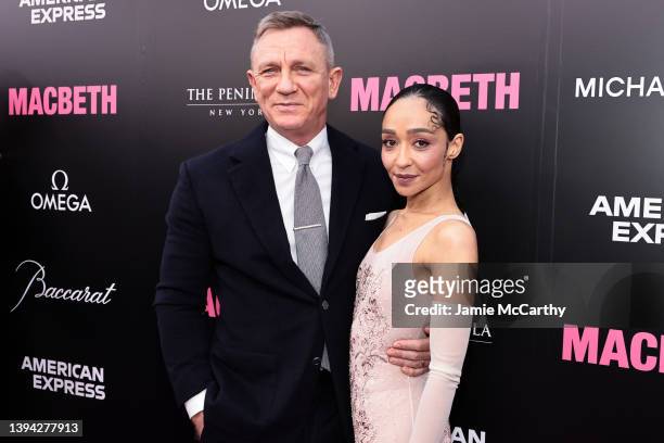 Daniel Craig and Ruth Negga attend "MacBeth" Broadway Opening Night at Longacre Theatre on April 28, 2022 in New York City.