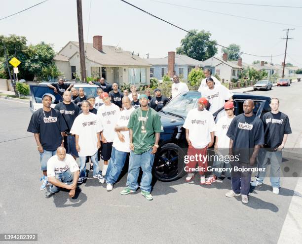 Rapper The Game and friends in July, 2004 in Compton, California.