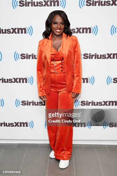 Viola Davis visits the SiriusXM Studios on April 28, 2022 in New York City.