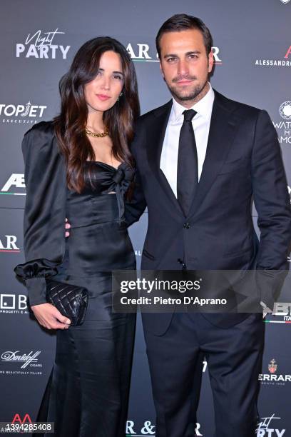 Giulia Urso and Marco Boriello attends the "Night Party" by Alessandro Martorana on April 28, 2022 in Milan, Italy.