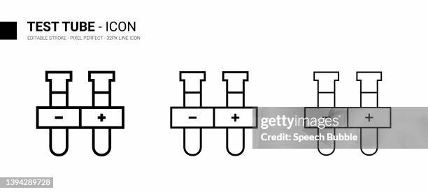 test tube line icon design, editable stroke, pixel perfect, stock illustration - beaker logo stock illustrations