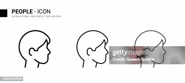 people line icon design, editable stroke, pixel perfect, stock illustration - human face icon stock illustrations