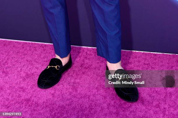 Matt Corral, shoe detail, attends the 2022 NFL Draft on April 28, 2022 in Las Vegas, Nevada.