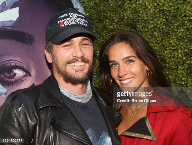 James Franco and Isabel Pakzad pose at the opening night of "MacBeth" on Broadway at The Longacre Theatre on April 28, 2022 in New York City.