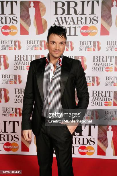 Peter Andre attends the red carpet during The BRIT Awards 2011 at The O2 on February 15, 2011 in London, England.