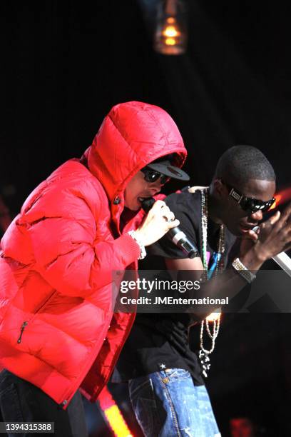 Dappy and Tinchy Stryder perform during The BRIT Awards 2010 Launch, The Indigo O2, London, UK, Monday 18 January 2010.