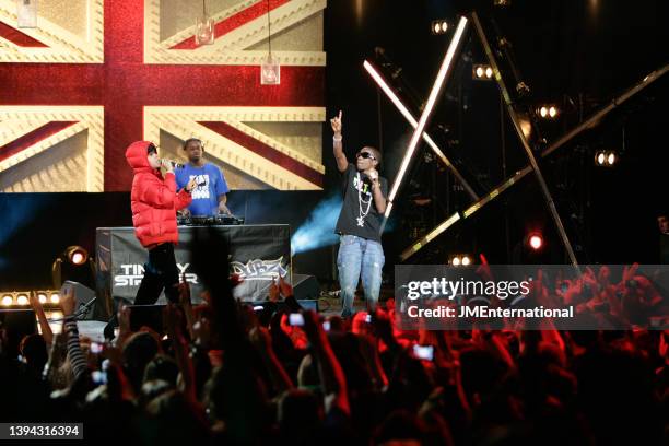 Dappy and Tinchy Stryder perform at The BRIT Awards 2010 Launch, The Indigo O2, London, UK, Monday 18 January 2010.