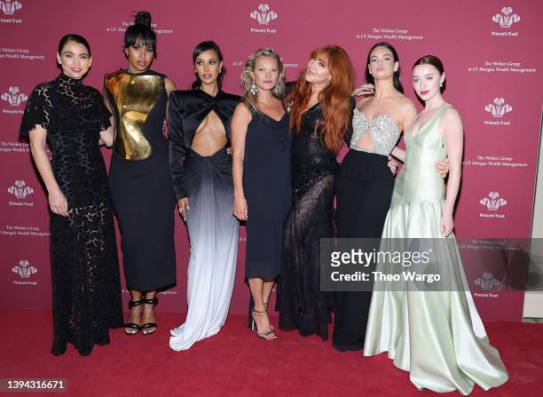 Maya Jama, Sabrina Dhowre, Kate Moss, Charlotte Tilbury, Lily James and Phoebe Dynevor attends the 2022 Prince's Trust Gala at Cipriani 25 Broadway...