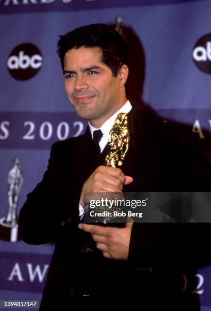 American actor, Esai Morales, winner of best actor in a television series, "NYPD Blue", poses for a portrait at the 2002 American Latino Media Arts...