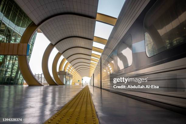 train parked at the train station - saudi arabia city stockfoto's en -beelden