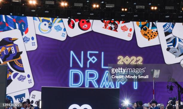 View of the 2022 NFL Draft at the Bellagio Hotel & Casino on April 28, 2022 in Las Vegas, Nevada.