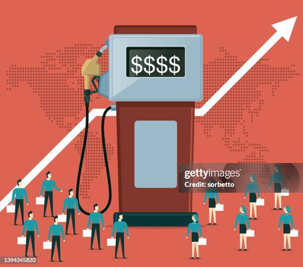 gasoline prices - gas pump - fuel prices stock illustrations