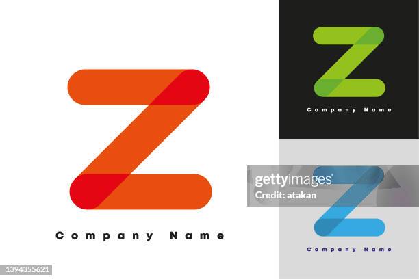 bunte buchstaben z vektor logo design - buchstabe z stock-grafiken, -clipart, -cartoons und -symbole