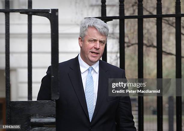 Health Secretary Andrew Lansley arrives in 10 Downing Street by the back gates for a cabinet meeting on February 21, 2012 in London, England. Later...